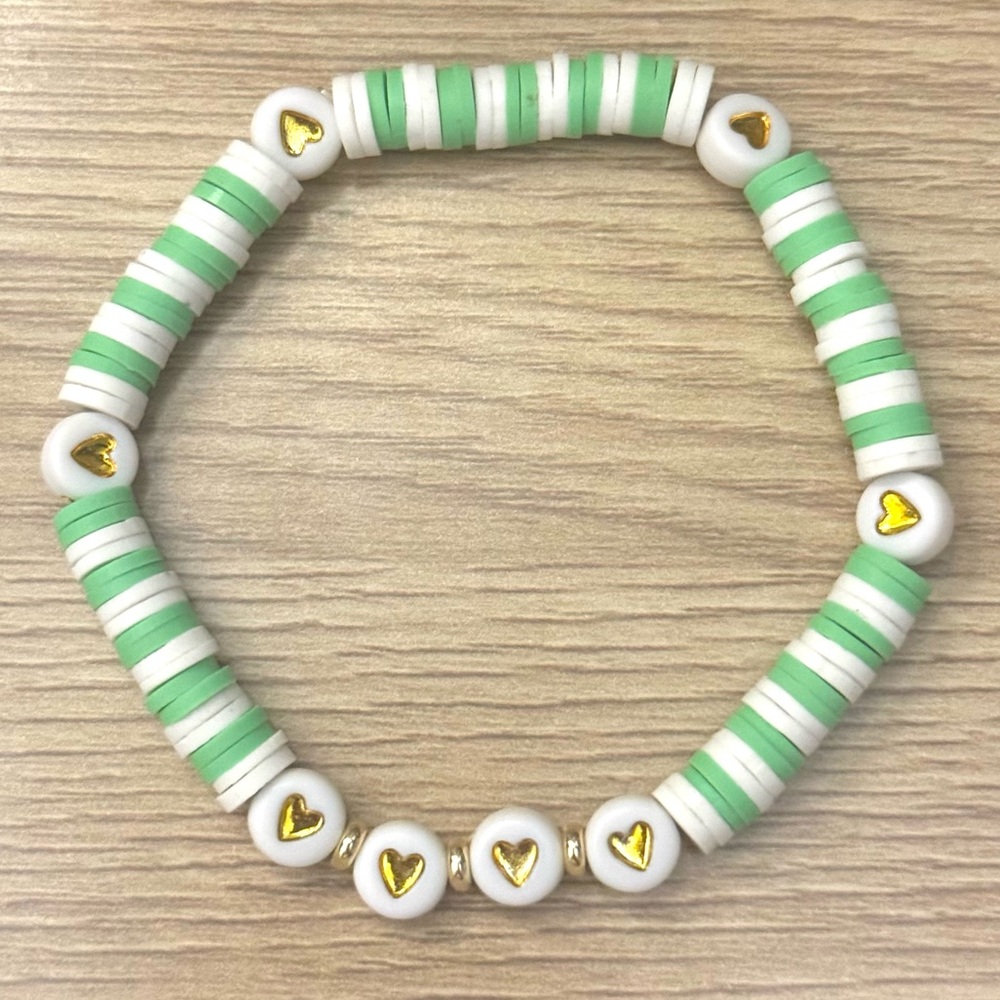 Mint green clay bracelet
